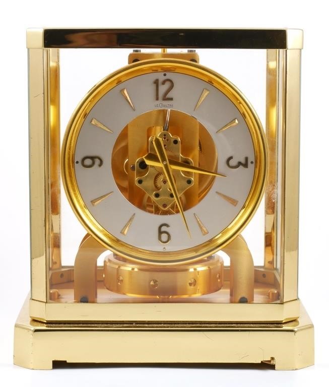 Appraisal: LE COULTRE ATMOS JEWEL MANTLE CLOCKCirca s brass and glass