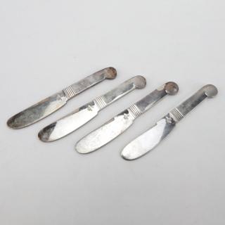 Appraisal: Collection of Four Christofle Art Deco Style Silverplate Pate Butter