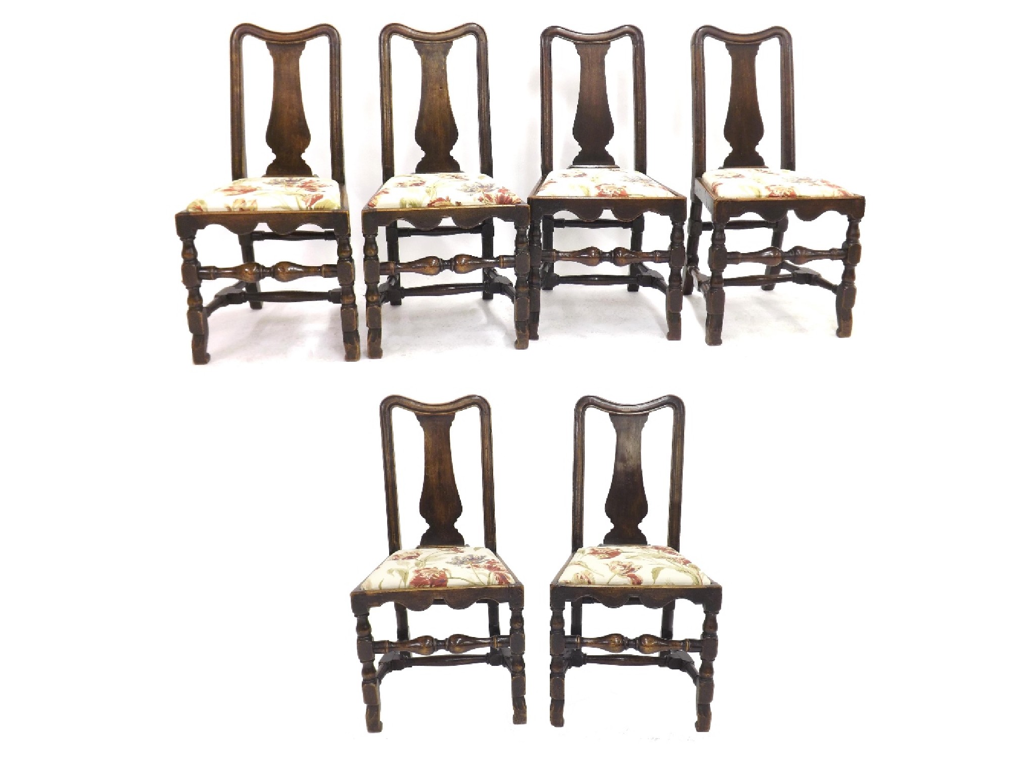 Appraisal: Good set of six Queen Anne style dining chairs with