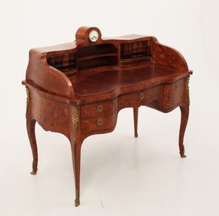 Appraisal: LOUIS XV STYLE BRONZE MOUNTED BUREAU WITH HORLOGE LOUIS XV