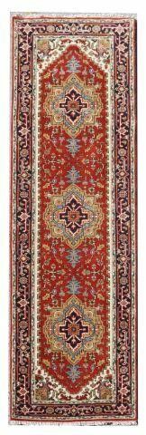 Appraisal: Hand-tied Persian Serapi runner rug approx ' l ' w