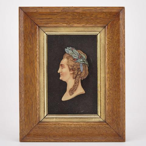 Appraisal: Polychromed Wax Relief Portrait of Catherine the Great of Russia