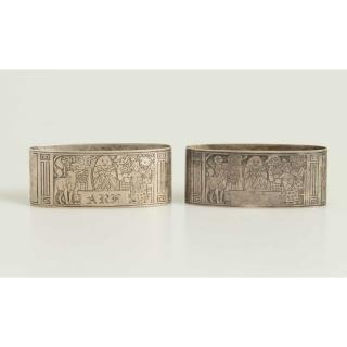 Appraisal: Two Sterling Napkin Rings ozt Set of two sterling silver