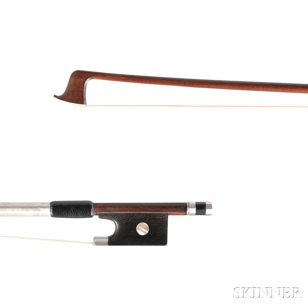 Appraisal: American Nickel Silver-mounted Violin Bow Lyon Healy the round stick