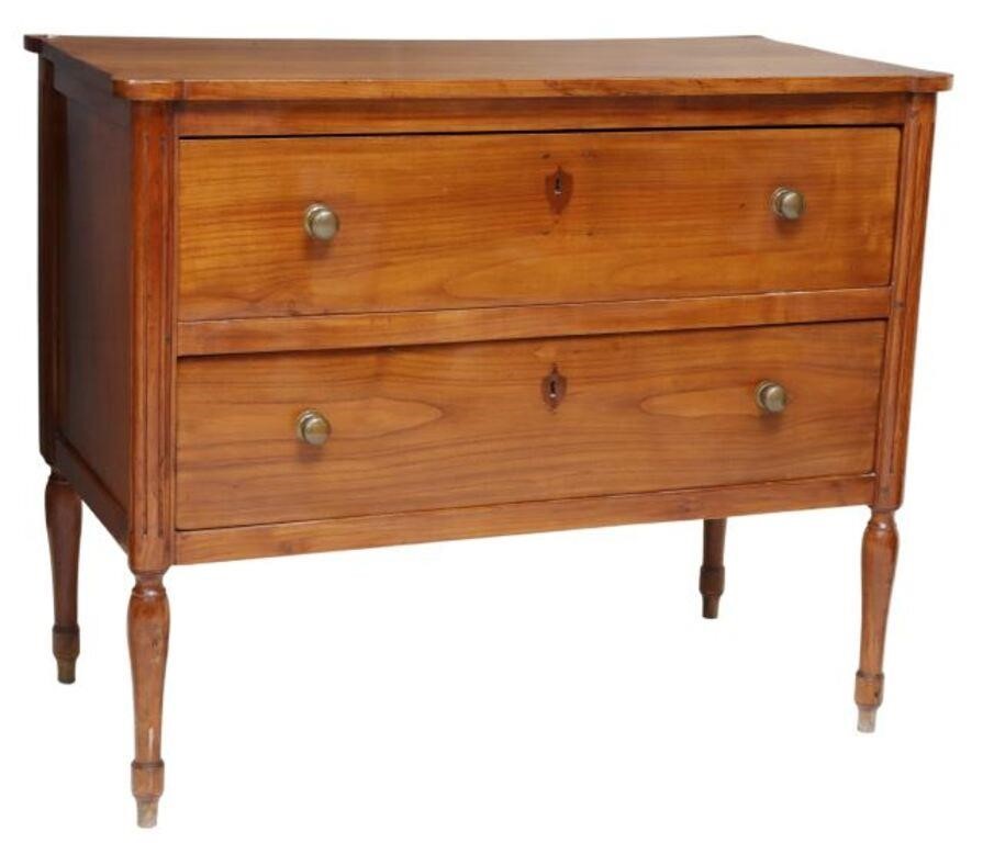 Appraisal: Neoclassical style fruitwood two drawer commode th c two drawers