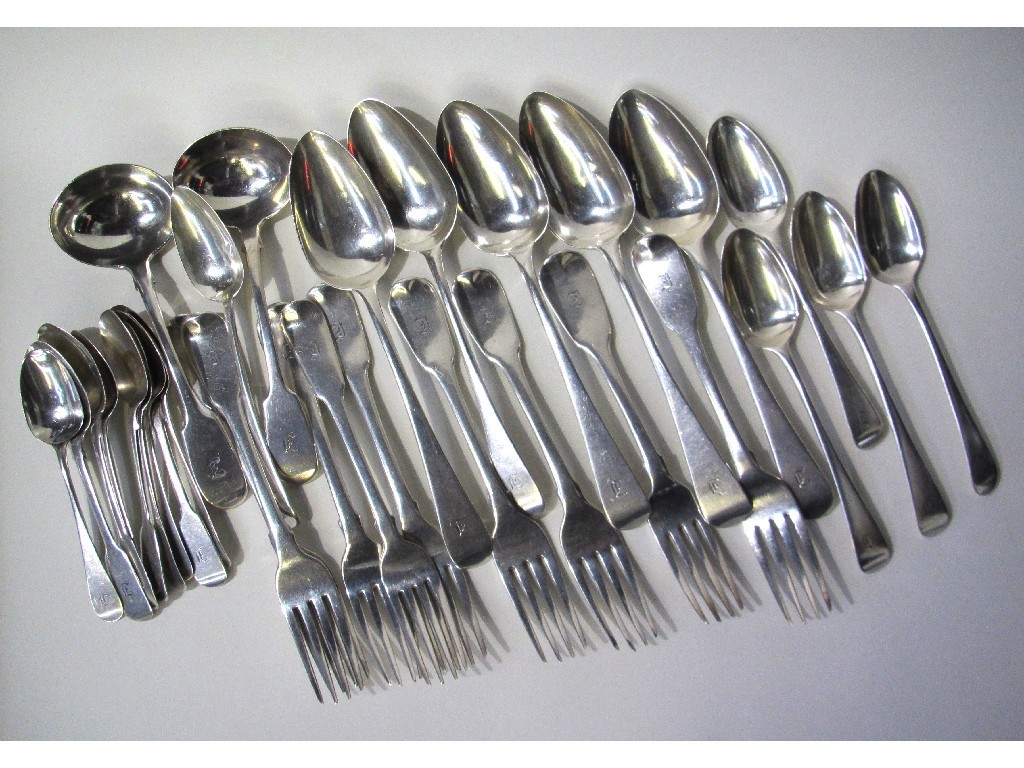 Appraisal: Lot comprising matched silver forks spoons assorted marks oz