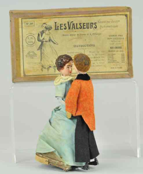 Appraisal: MARTIN BOXED DANCING COUPLE France hand painted duet appears to