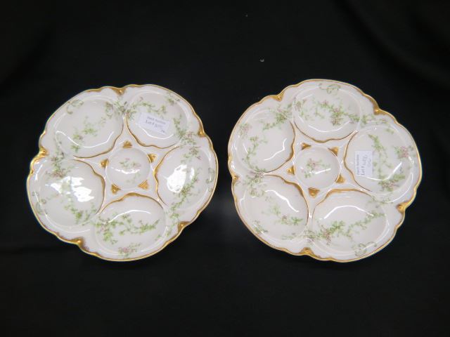 Appraisal: Pair of Haviland Limoges Porcelain Oyster Plates flowering vine '