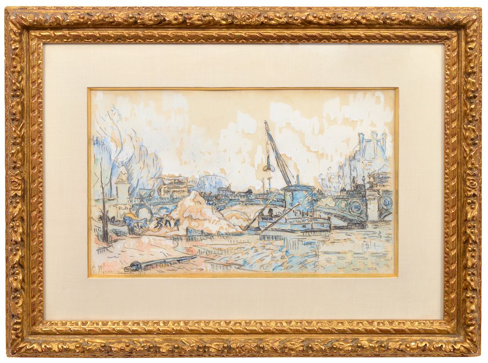 Appraisal: Paul Signac 'Le Pont de Saint Peres' W C Gouache