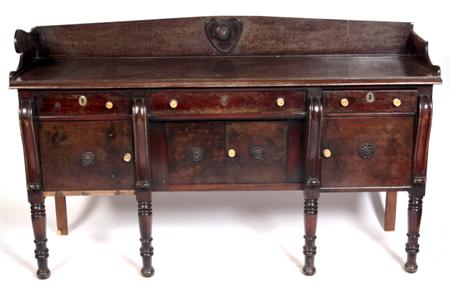 Appraisal: GEORGE IV MAHOGANY SIDEBOARD TH CENTURY WITH ALTERATIONS the galleried