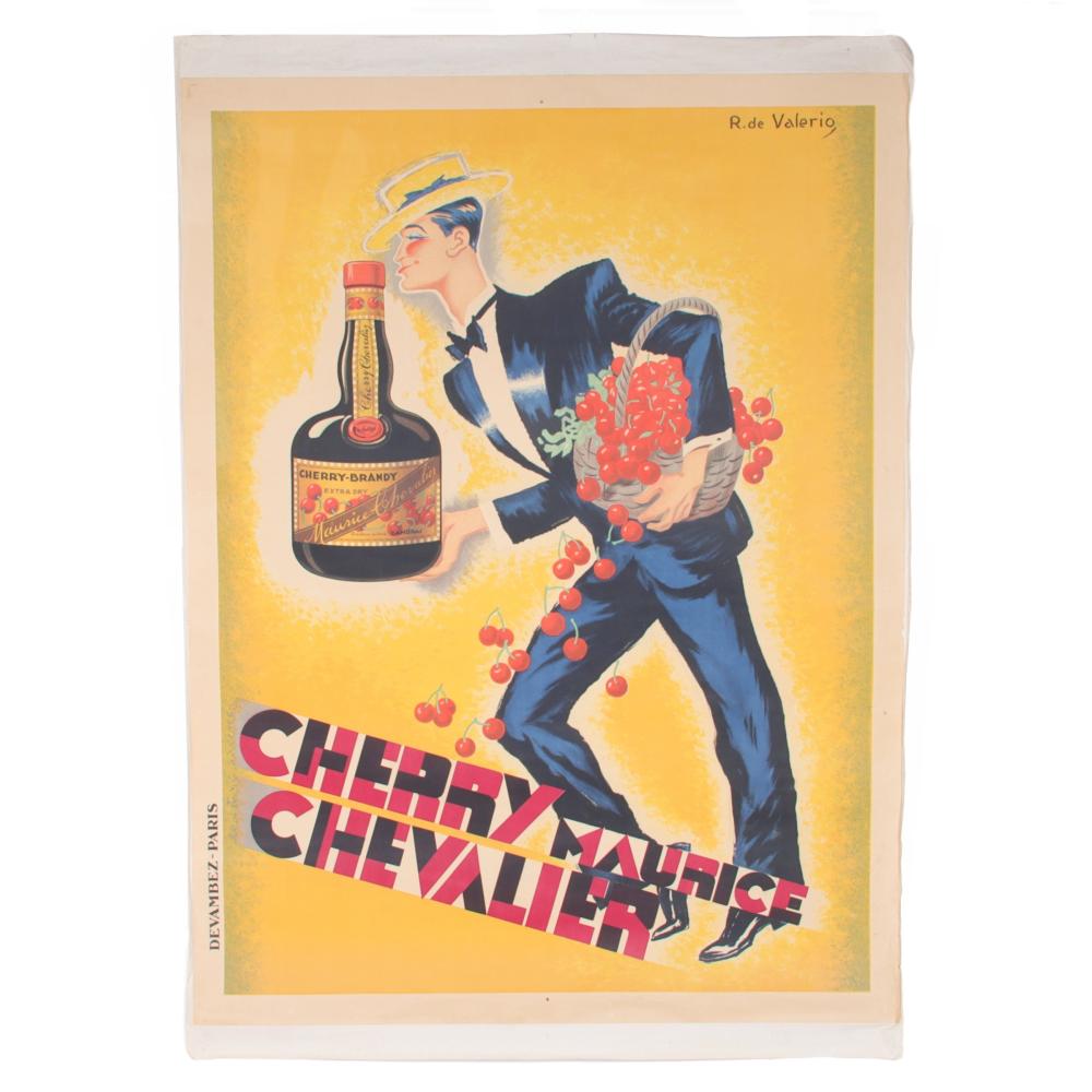 Appraisal: ROGER DE VALERIO - DESIGNED THIS CHERRY BRANDY LIQUOR POSTER