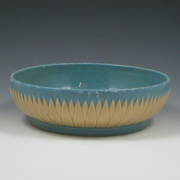 Appraisal: Roseville Lotus bowl in blue and cream Marked Lotus L