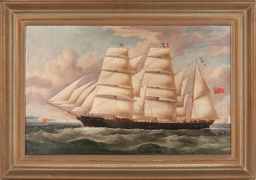 Appraisal: ATTRIBUTED TO RICHARD BARNETT SPENCER FL - clipper ship Lorraine