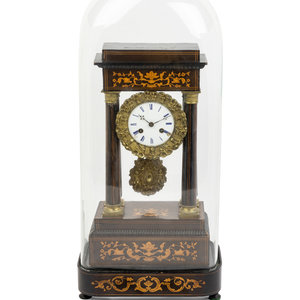 Appraisal: A Charles X Marquetry Mantel Clock First Half th Century