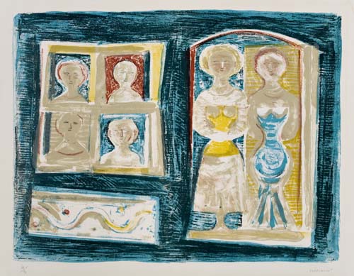 Appraisal: MASSIMO CAMPIGLI Donne alla Finestra Color lithograph x mm x