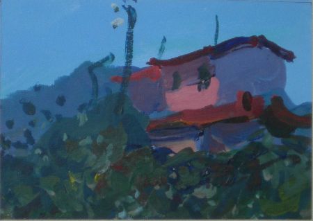 Appraisal: JAMES FULLARTON SCOTTISH B TUSCAN HILLSIDE Signed acrylic cm x