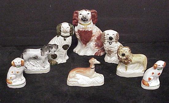 Appraisal: Staffordshire figures including a lion and a pony both ''