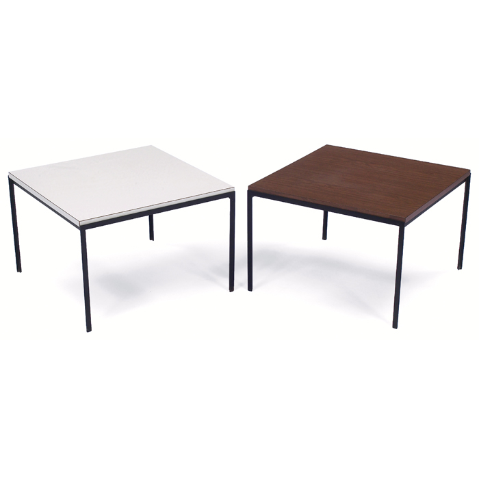 Appraisal: Florence Knoll occasional tables pair by Knoll square top over