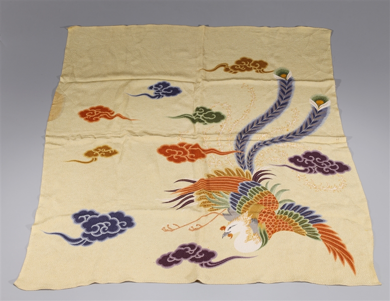 Appraisal: Chinese textile with phoenix birds amidst clouds early th century