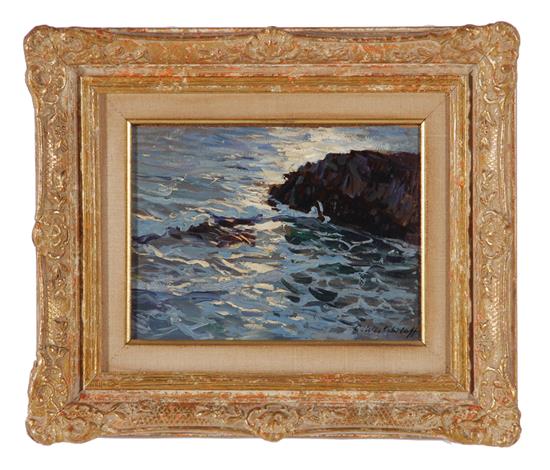 Appraisal: Constantin Westchiloff American Russian - ROCKY COASTLINE AT DUSK oil