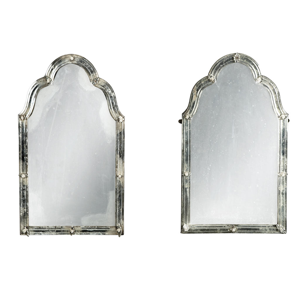 Appraisal: Pair of Venetian Rococo Mirrors th th Century Each with