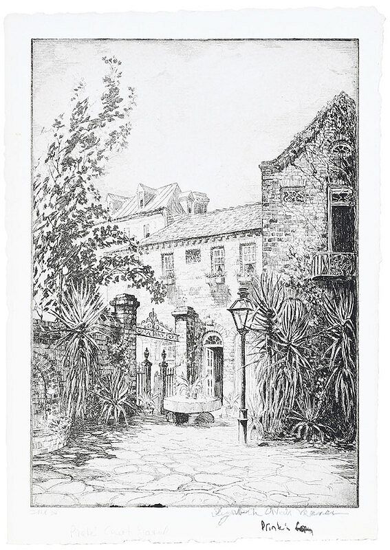 Appraisal: Elizabeth O'Neill Verner Charleston South Carolina - Pirate's Courtyard signed