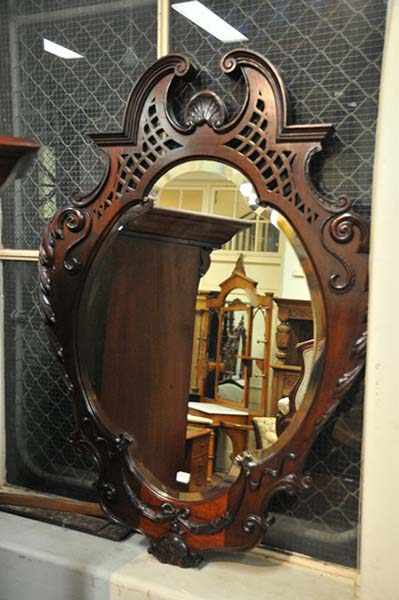 Appraisal: A GEORGIAN STYLE WOOD FRAMED MIRROR