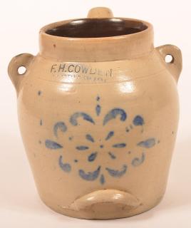 Appraisal: F H Cowden - Gallon Stoneware Batter Jug With blue