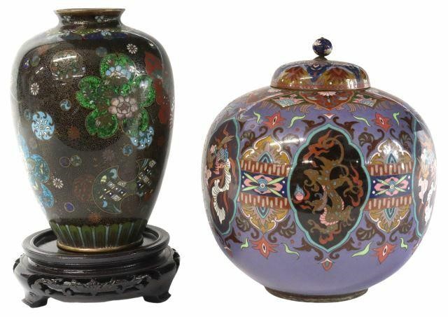 Appraisal: lot of Japanese cloissone enamel items including one baluster-form vase