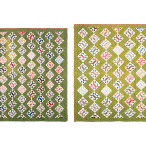 Appraisal: A Pair of Pieced and Patched Cotton Quilts th Century