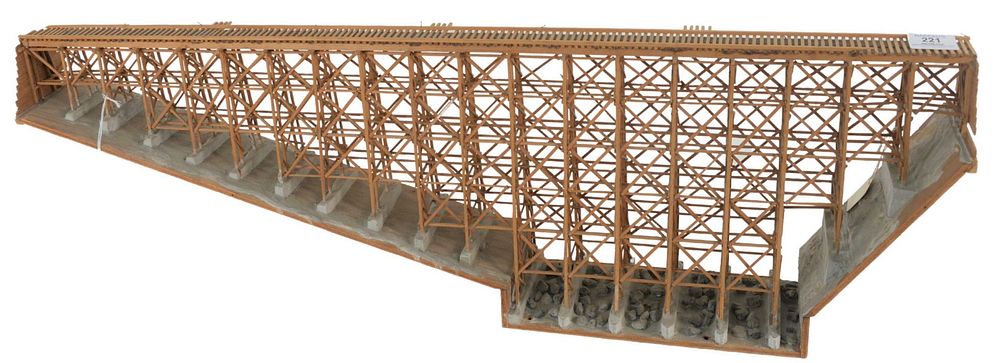 Appraisal: Railroad Trestle Bridge Model for a train height inches width