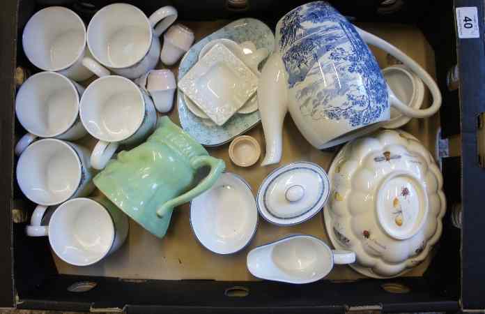 Appraisal: Two trays comprising Wedgwood Osbourne Mugs a Wedgwood Jelly Mould