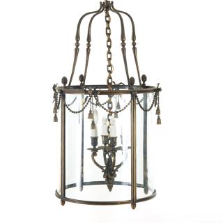 Appraisal: Large E F Caldwell attrib bronze hall lantern Large E