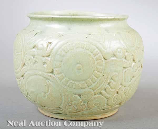 Appraisal: A Shearwater Art Pottery Bowl c carved with a design