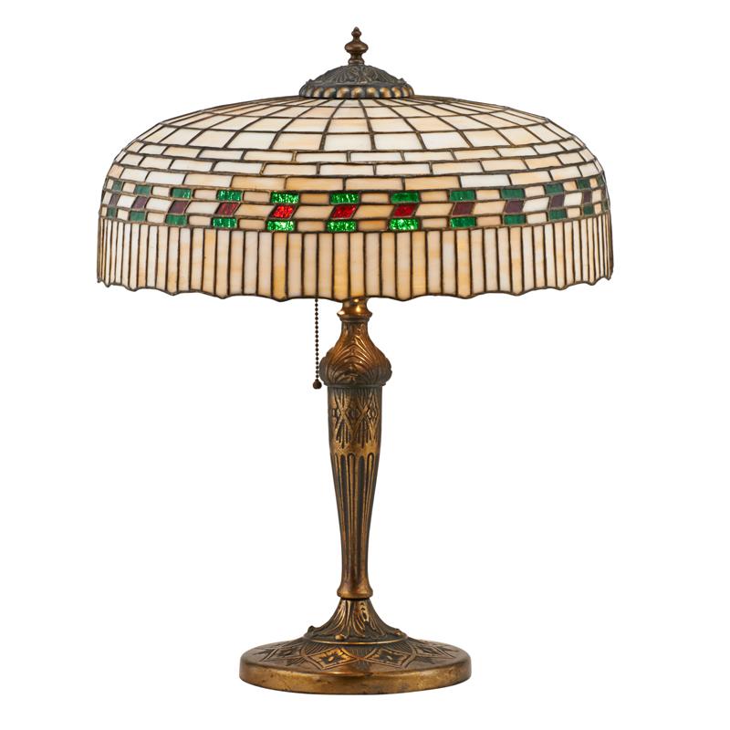 Appraisal: LAMB AND GREENE LEADED GLASS LAMP Condition Report