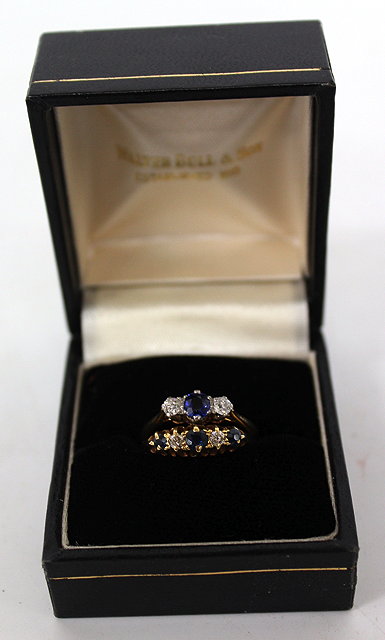 Appraisal: A LADIES TH CARAT GOLD SAPPHIRE AND DIAMOND SET RING