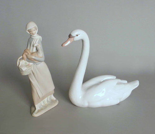 Appraisal: Two Lladro figures one of a woman h the other