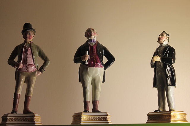 Appraisal: A SET OF THREE CROWN STAFFORDSHIRE FIGURES retailed by T