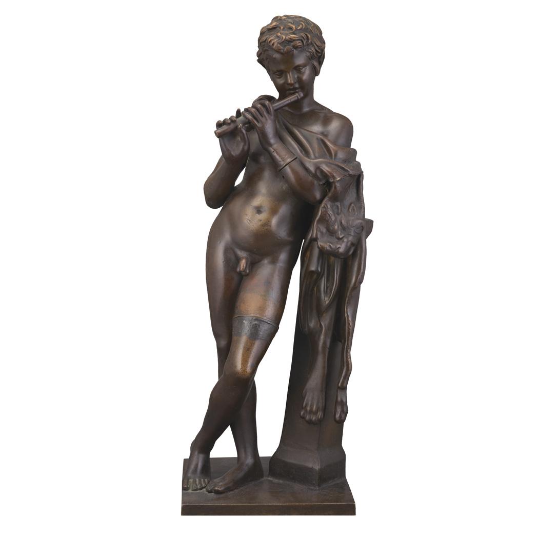 Appraisal: Bronze Figure of Pan Cast by F Barbedienne late th