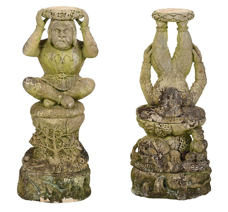 Appraisal: Pair of Fine Stone Garden Jesters Continental late th early