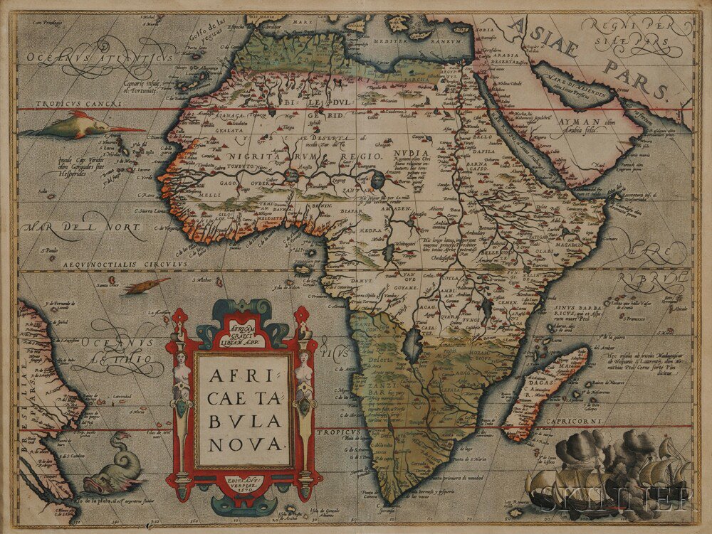 Appraisal: Africa Abraham Ortelius - Africae Tabula Nova Antwerp Folio engraved