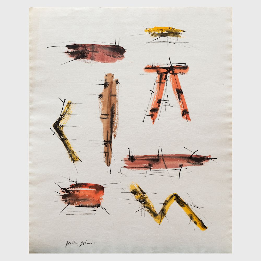 Appraisal: Dorothy Dehner - Untitled Ink and watercolor on paper signed