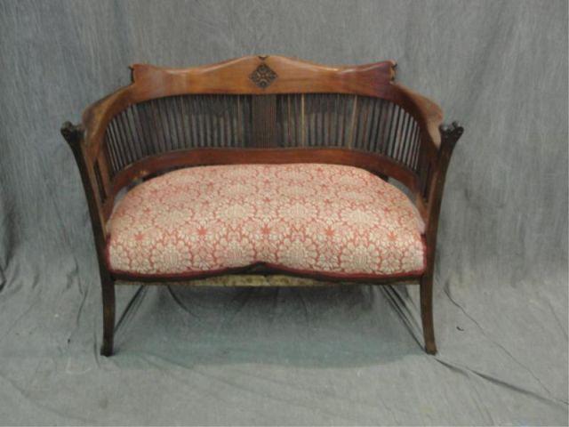 Appraisal: Victorian Spindle Back Loveseat From a Scarsdale estate Dimensions x