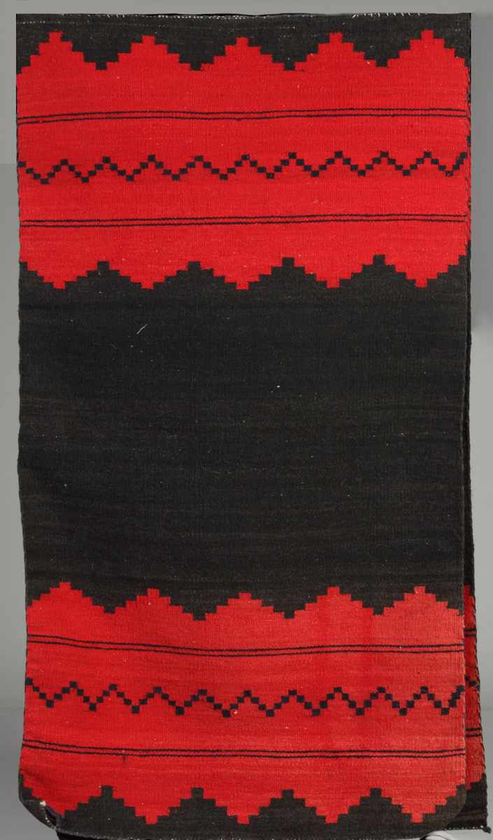 Appraisal: Panel Red Black Navajo Women's Dress Very good Ht ''