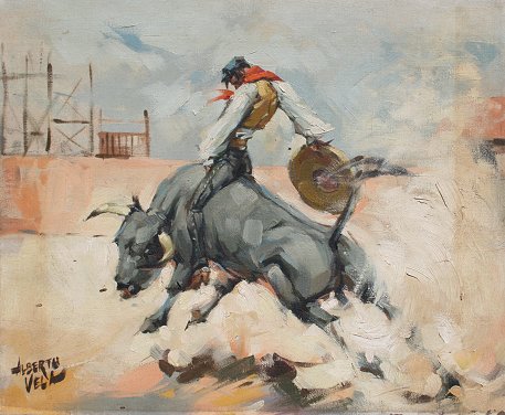 Appraisal: VELA Alberto Ruiz Mexican American - Bullrider OIL C ''