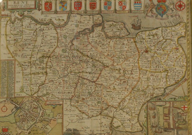 Appraisal: Two hand coloured maps of Oxfordshire resp Kent circa in