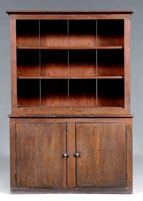 Appraisal: California redwood step back cupboard redwood throughout with single case