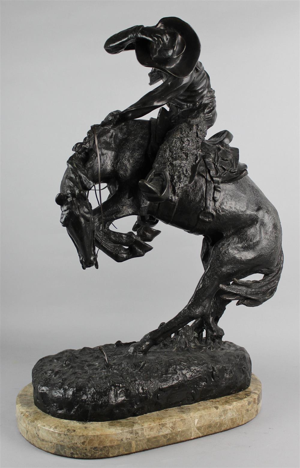 Appraisal: BRONZE FIGURE OF THE RATTLESNAKE AFTER FREDERIC REMINGTON bearing signature