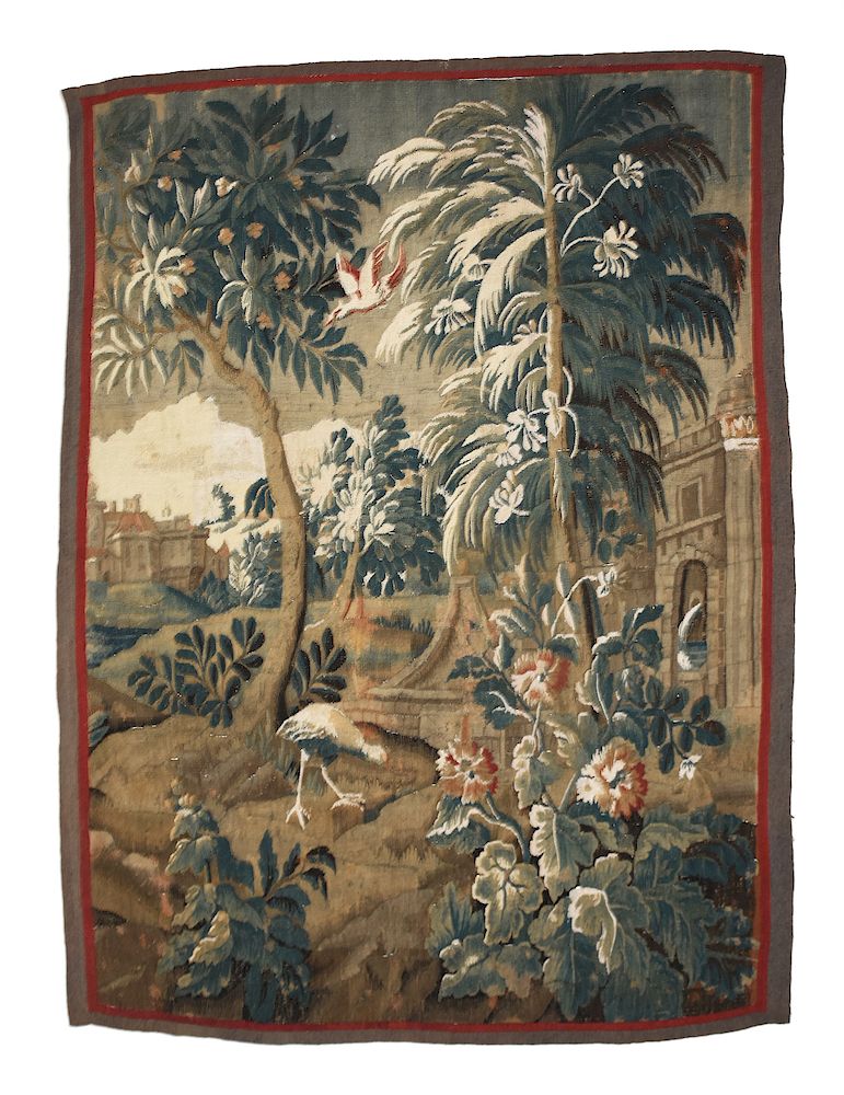 Appraisal: A FLEMISH BAROQUE VERDURE GAME PARK TAPESTRY PANEL TH TH