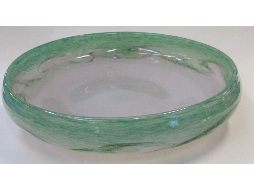 Appraisal: Shallow Vasart bowl in pink and green